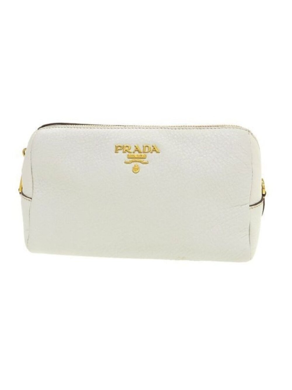 Prada Leather Pouch White